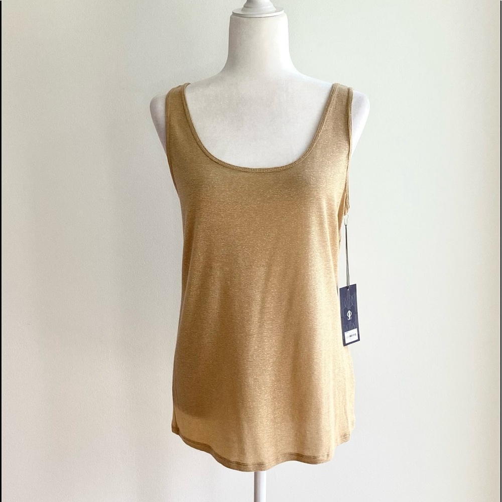 NWT JENNIFER LOPEZ Gold Shimmer Tank. Size L